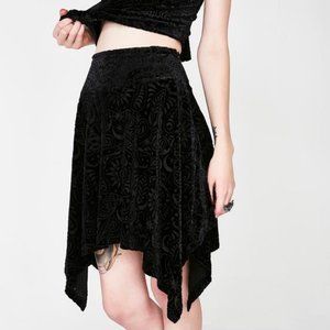 Killstar Etta Burnout Velvet Skirt